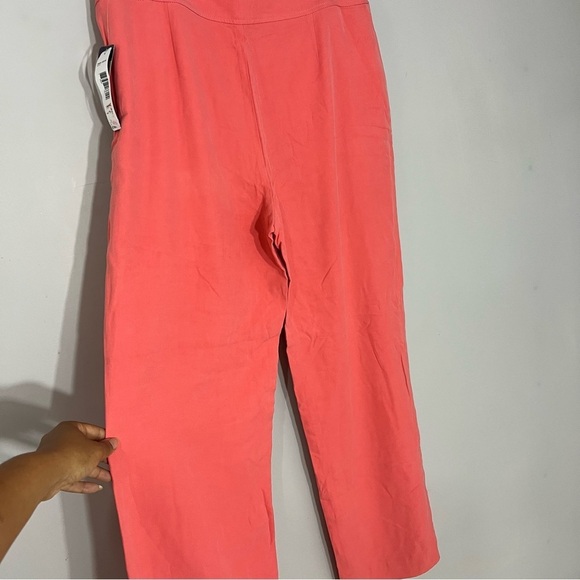 NWT Pendleton Coral Pants Vintage 100% Silk Wide Leg Slacks Relaxed Fit Trousers - Picture 11 of 12